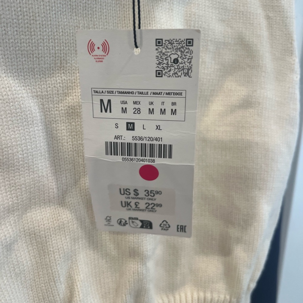Zara Cream Sleeveless Turtleneck Ribbed Knit Top - Picture 6 of 8